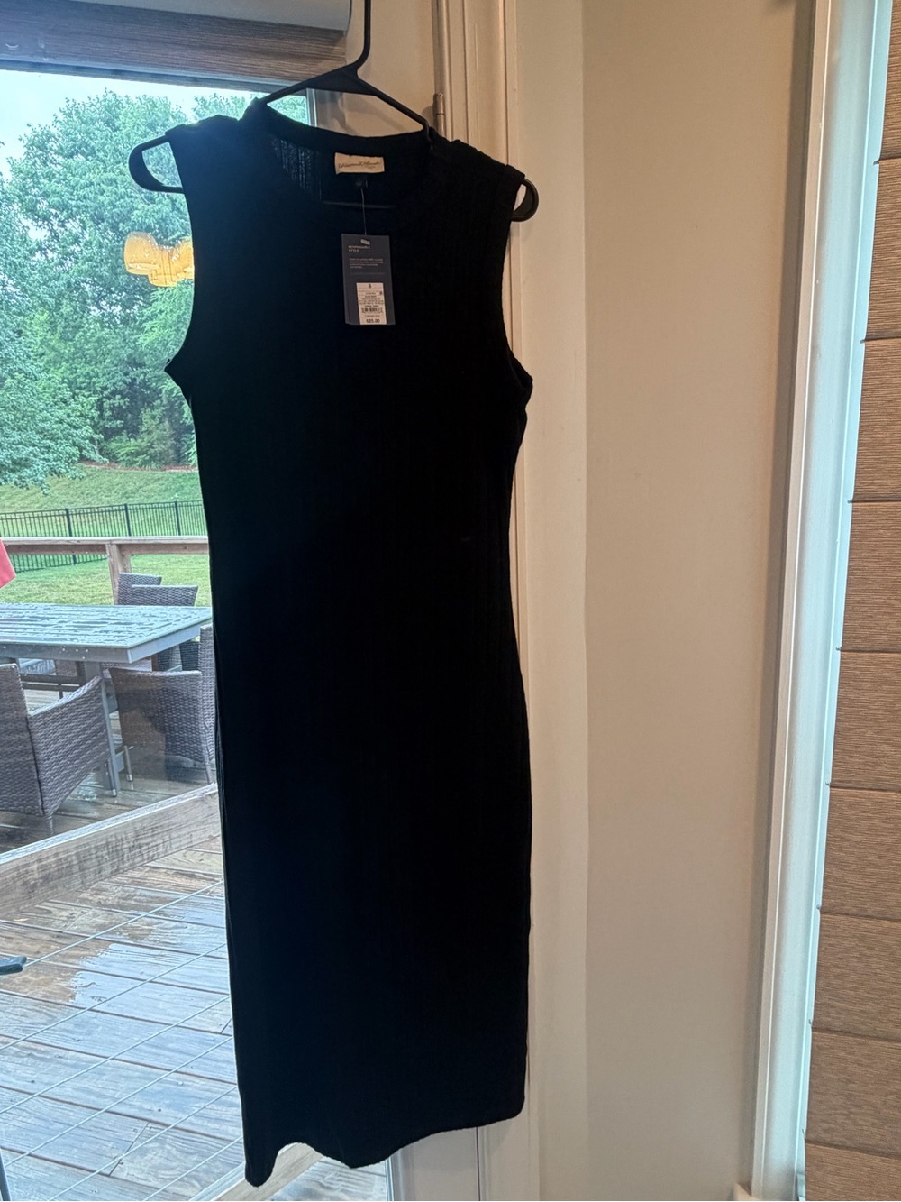 Sleeveless Black Ribbed Midi Dress - Universal Threads
